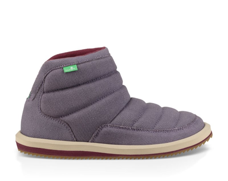 Botas Sanuk Puff N Chill Algodon Mujer Grises | MX-785503