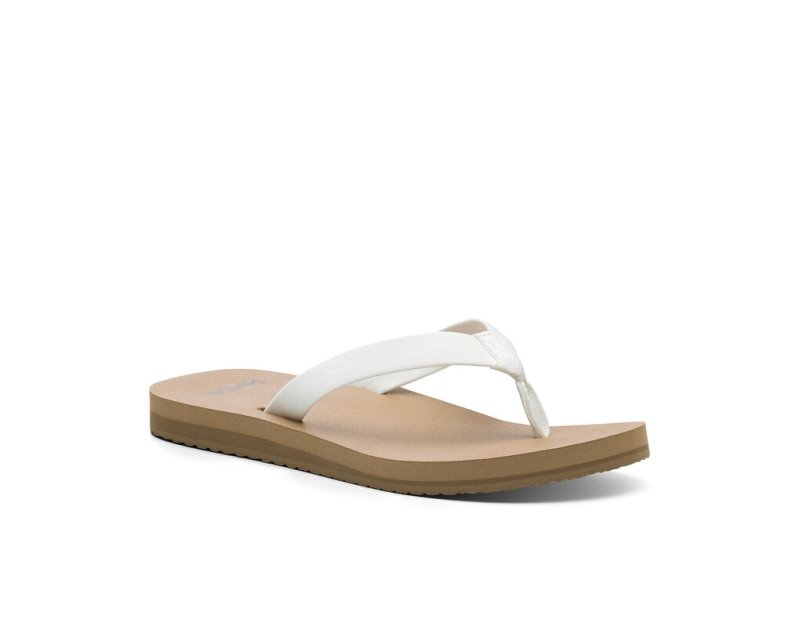 Chanclas Sanuk Ashland ST Vegan Mujer Blancos Marrom | MX-619846