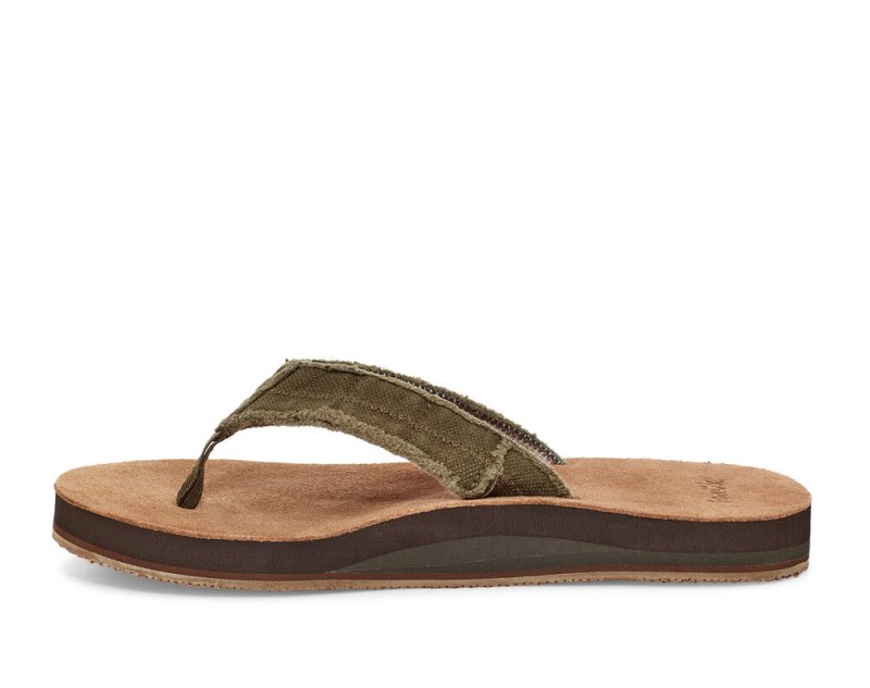 Chanclas Sanuk Fraid Not Soft Top Eco-Friendly Hombre Verde Oliva Oscuro | MX-286375