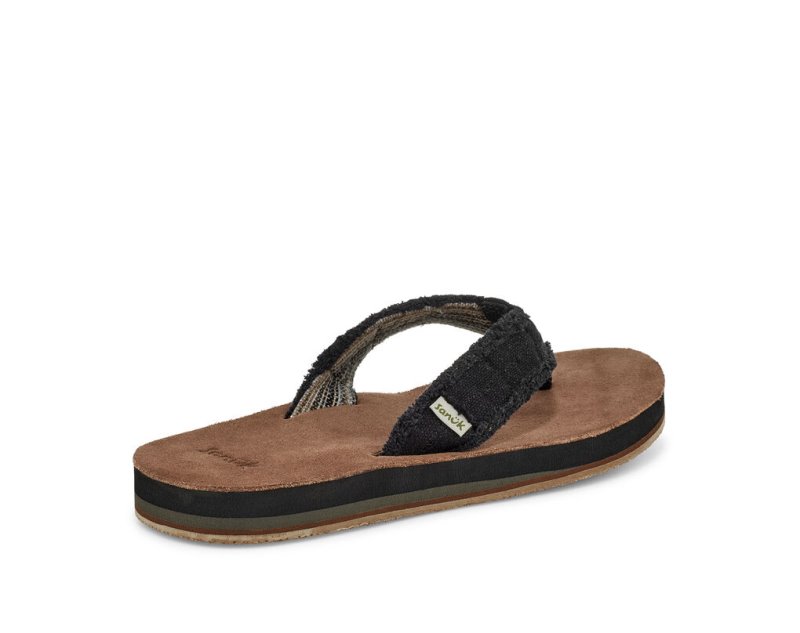 Chanclas Sanuk Fraid Not Soft Top Eco-Friendly Hombre Negros | MX-512495