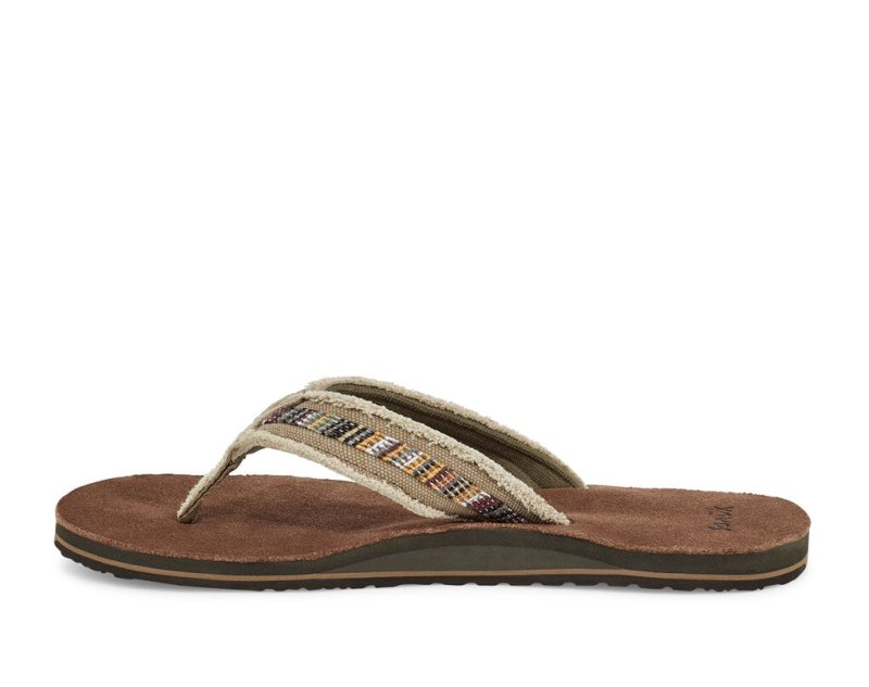 Chanclas Sanuk Fraid So Eco-Friendly Hombre Kaki | MX-968695