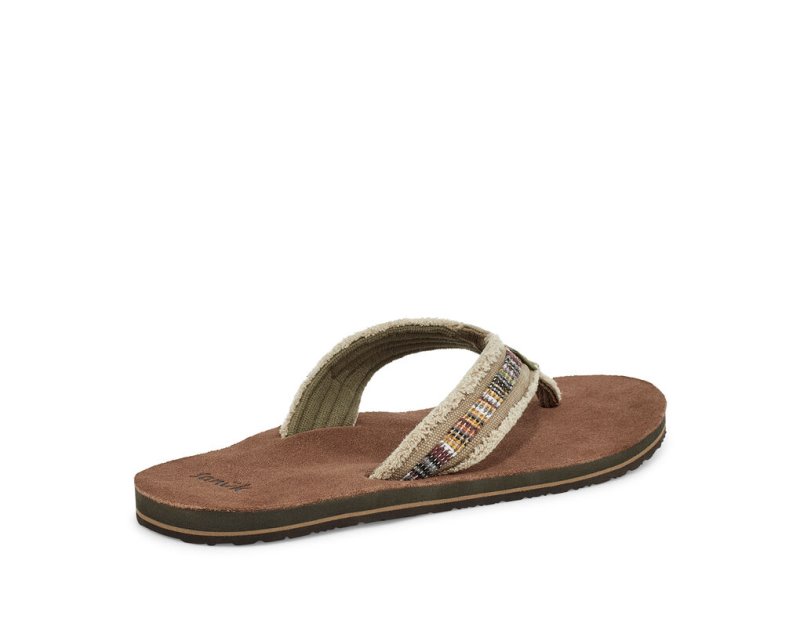 Chanclas Sanuk Fraid So Eco-Friendly Hombre Kaki | MX-968695