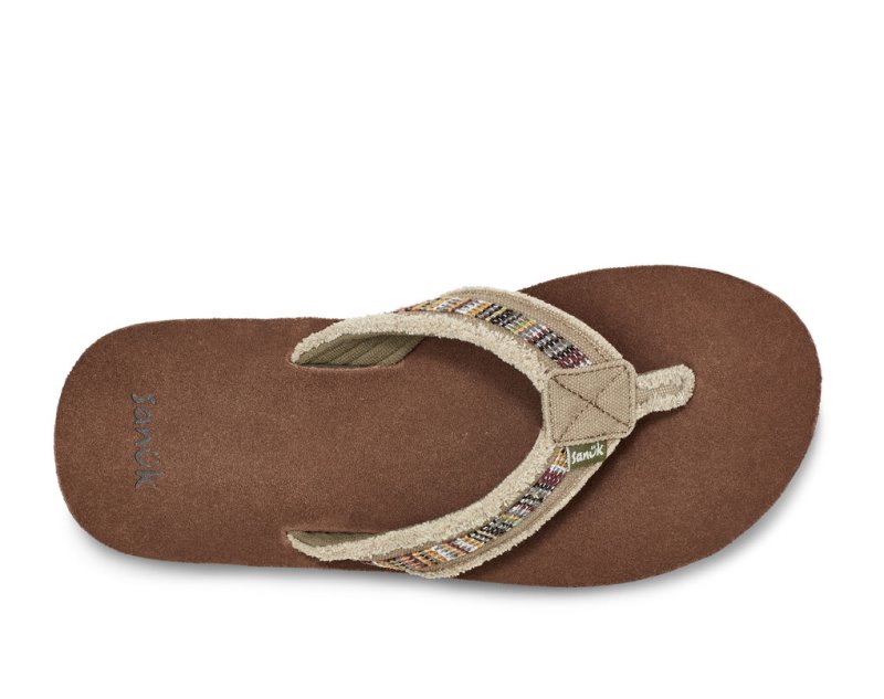 Chanclas Sanuk Fraid So Eco-Friendly Hombre Kaki | MX-968695