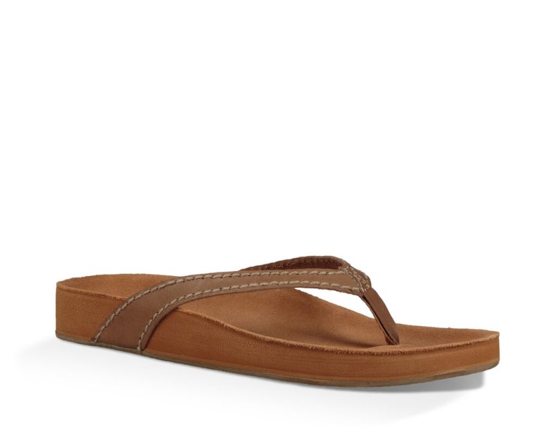 Chanclas Sanuk She Loungey Cuero Mujer Marrom | MX-919802