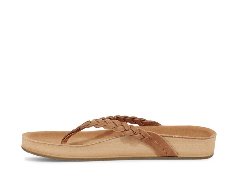 Chanclas Sanuk She Loungy Braid Cuero Mujer Marrom | MX-419668