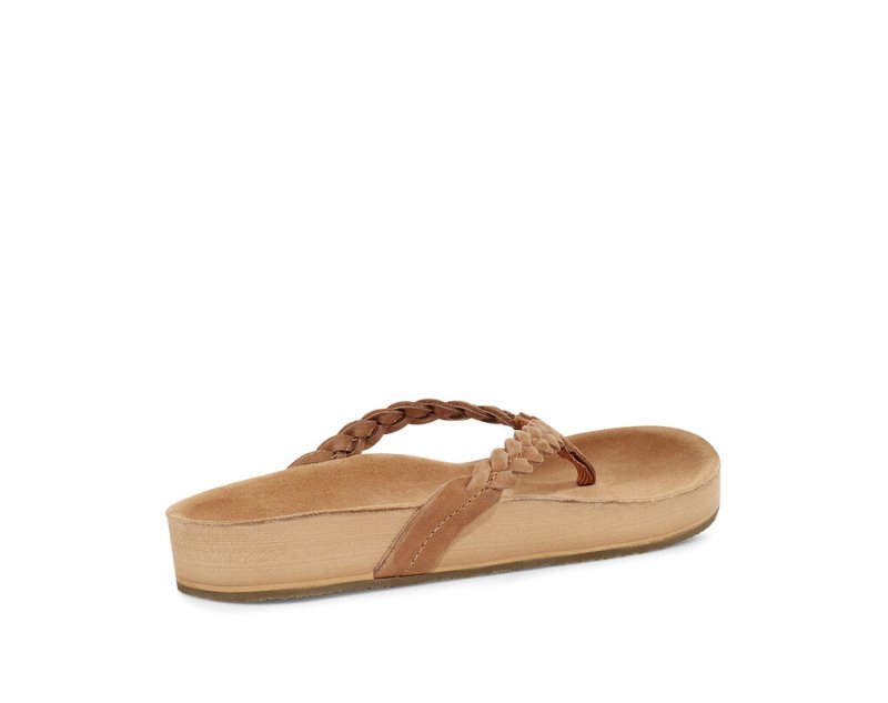 Chanclas Sanuk She Loungy Braid Cuero Mujer Marrom | MX-419668