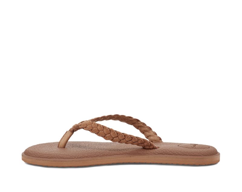 Chanclas Sanuk Yoga Braid Cuero Mujer Marrom | MX-969925