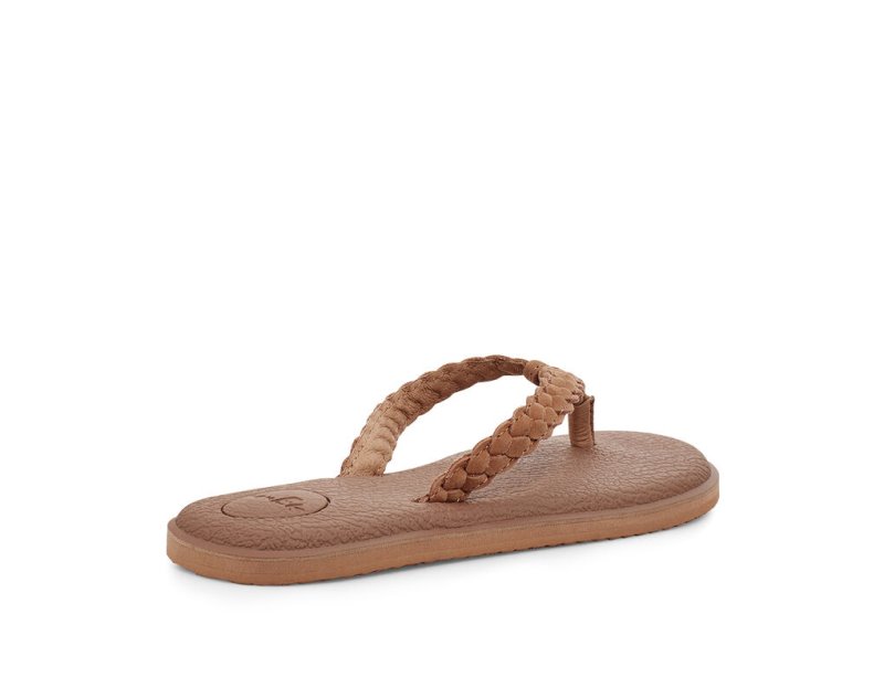 Chanclas Sanuk Yoga Braid Cuero Mujer Marrom | MX-969925