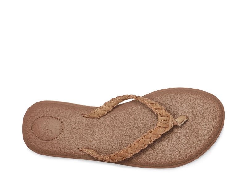 Chanclas Sanuk Yoga Braid Cuero Mujer Marrom | MX-969925