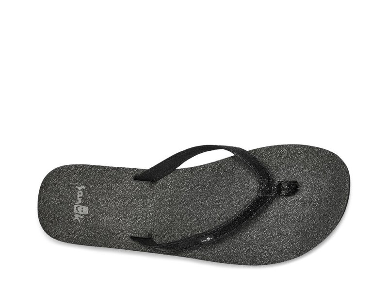 Chanclas Sanuk Yoga Joy Sparkle Mujer Negros | MX-219973