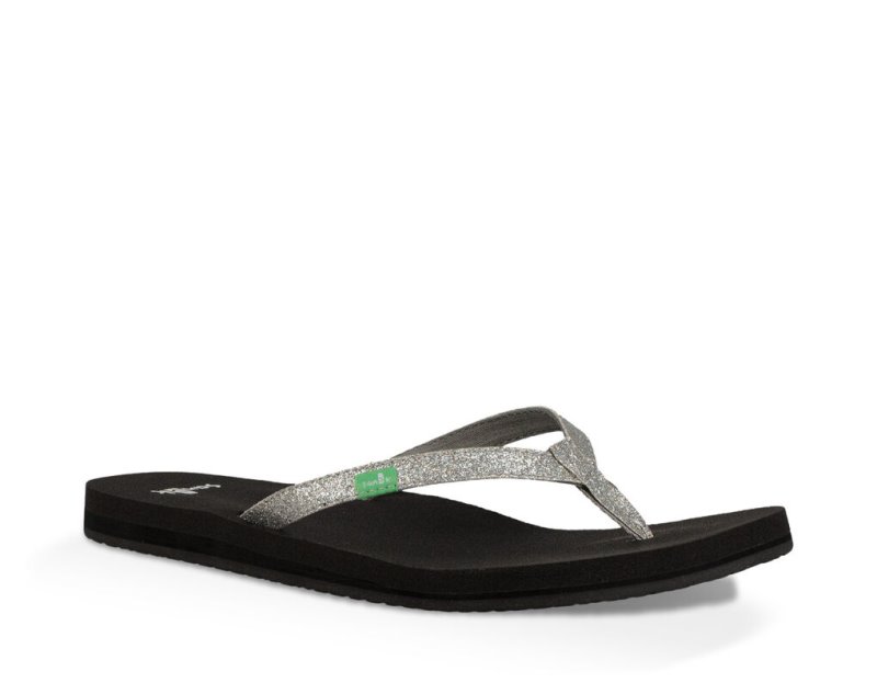 Chanclas Sanuk Yoga Joy Sparkle Mujer Plateados | MX-642322