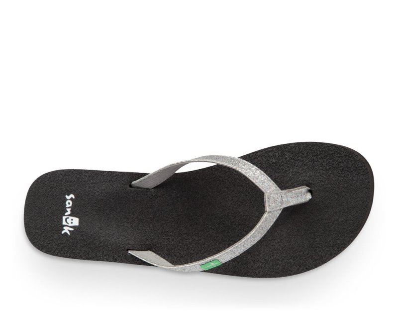 Chanclas Sanuk Yoga Joy Sparkle Mujer Plateados | MX-642322