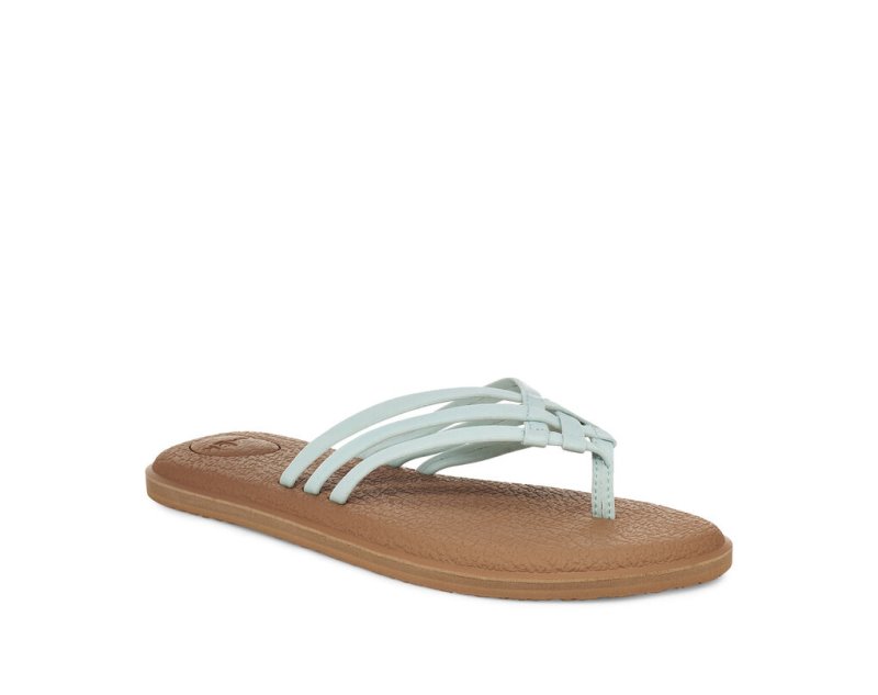 Chanclas Sanuk Yoga Salty Mujer Marrom Azules Claro | MX-872313