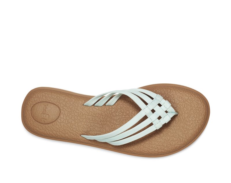 Chanclas Sanuk Yoga Salty Mujer Marrom Azules Claro | MX-872313