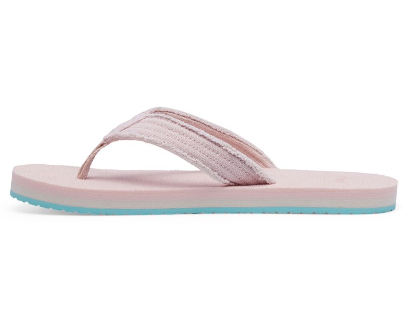 Sandalias Sanuk Fraidy Stacker Lona Niños Rosas | MX-533553