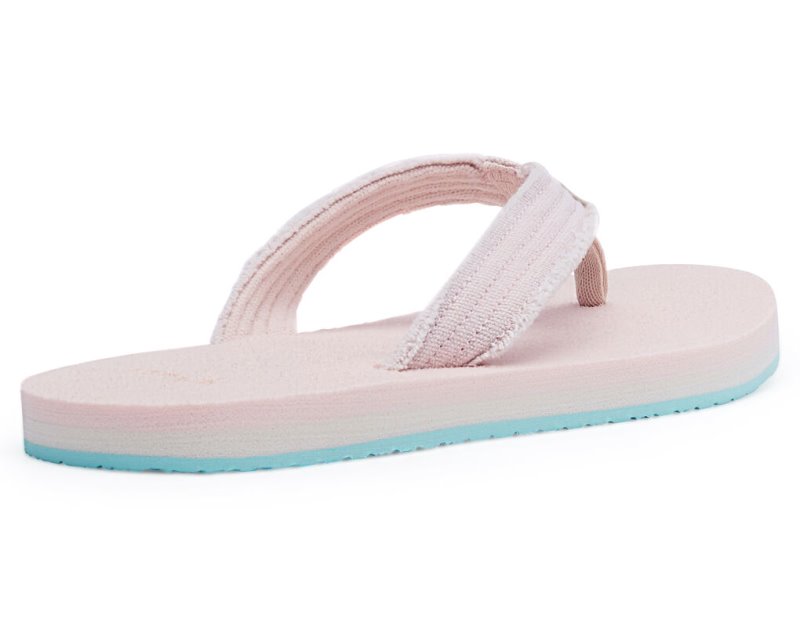 Sandalias Sanuk Fraidy Stacker Lona Niños Rosas | MX-533553