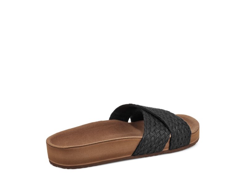 Sandalias Sanuk She Cruzy Jute Vegan Chanclas Mujer Negros | MX-390454