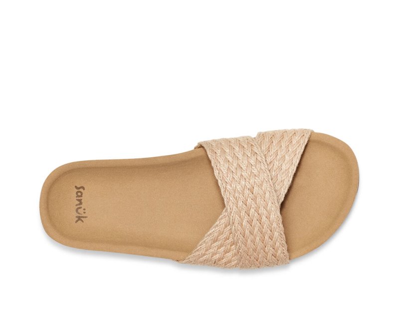 Sandalias Sanuk She Cruzy Jute Vegan Chanclas Mujer Kaki | MX-496836