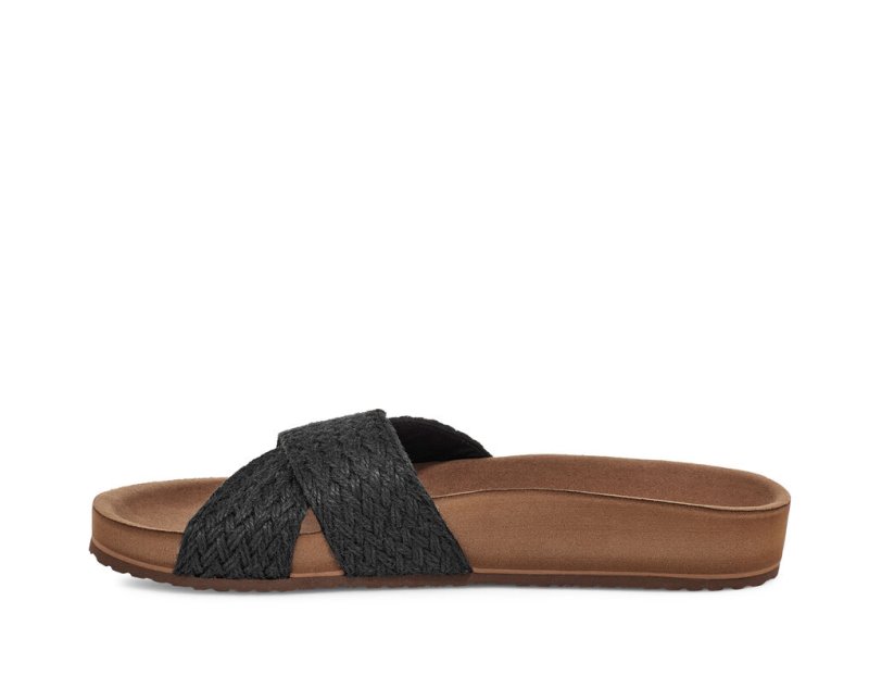 Sandalias Sanuk She Cruzy Jute Vegan Chanclas Mujer Negros | MX-567287