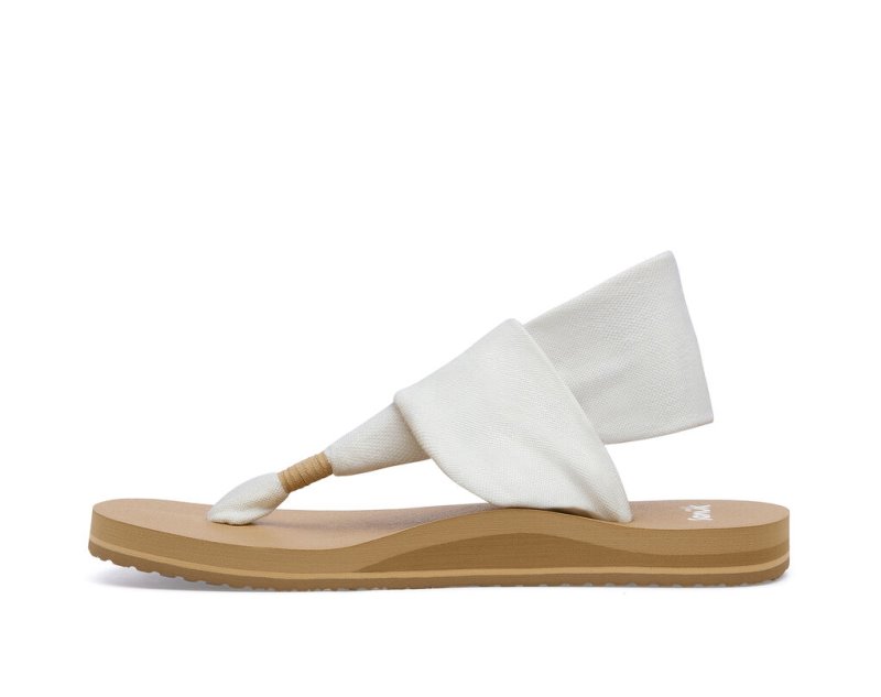 Sandalias Sanuk Sling ST Vegan Mujer Blancos Marrom | MX-766424