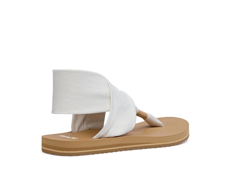 Sandalias Sanuk Sling ST Vegan Mujer Blancos Marrom | MX-766424