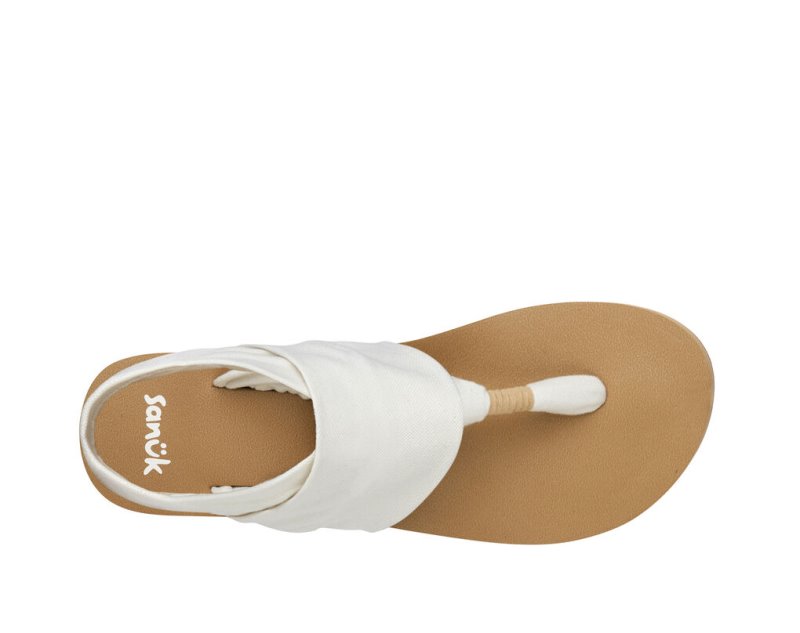 Sandalias Sanuk Sling ST Vegan Mujer Blancos Marrom | MX-766424