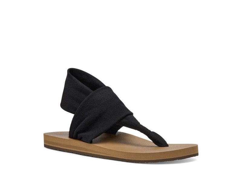 Sandalias Sanuk Sling ST Vegan Mujer Negros Marrom | MX-288121