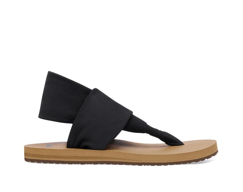 Sandalias Sanuk Sling ST Vegan Mujer Negros Marrom | MX-288121