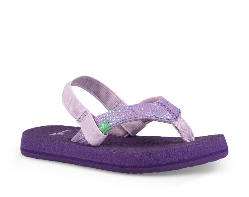 Sandalias Sanuk Yoga Glitter Niños Morados | MX-079881