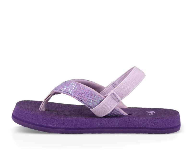 Sandalias Sanuk Yoga Glitter Niños Morados | MX-079881