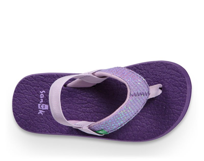 Sandalias Sanuk Yoga Glitter Niños Morados | MX-079881