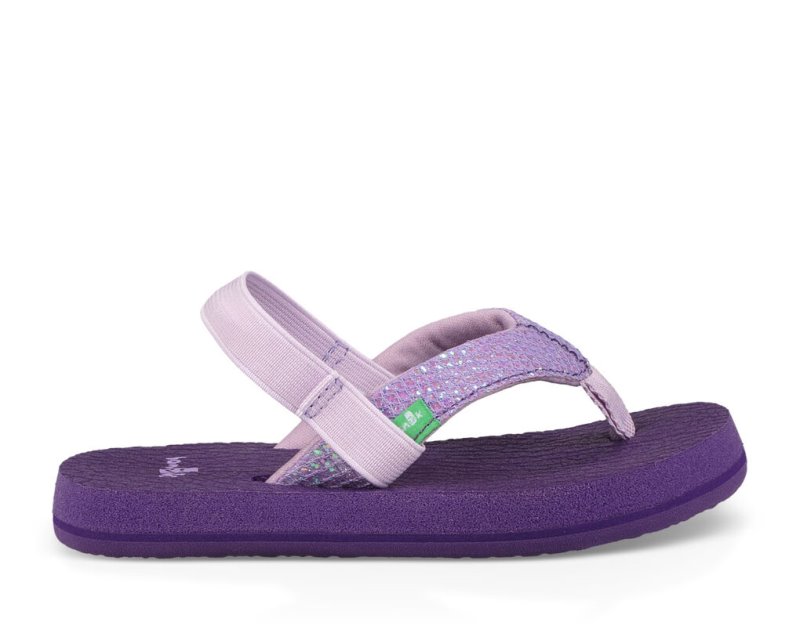 Sandalias Sanuk Yoga Glitter Niños Morados | MX-079881