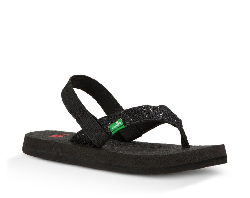 Sandalias Sanuk Yoga Glitter Niños Negros | MX-673076