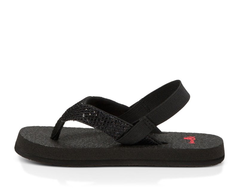 Sandalias Sanuk Yoga Glitter Niños Negros | MX-673076