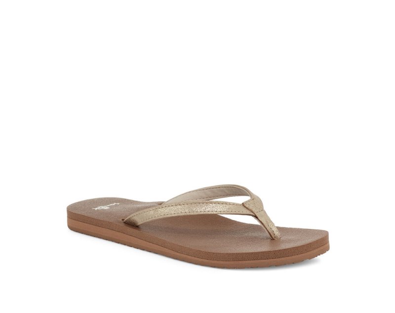 Sandalias Sanuk Yoga Joy Shimmer Metallic Mujer Marrom | MX-100438