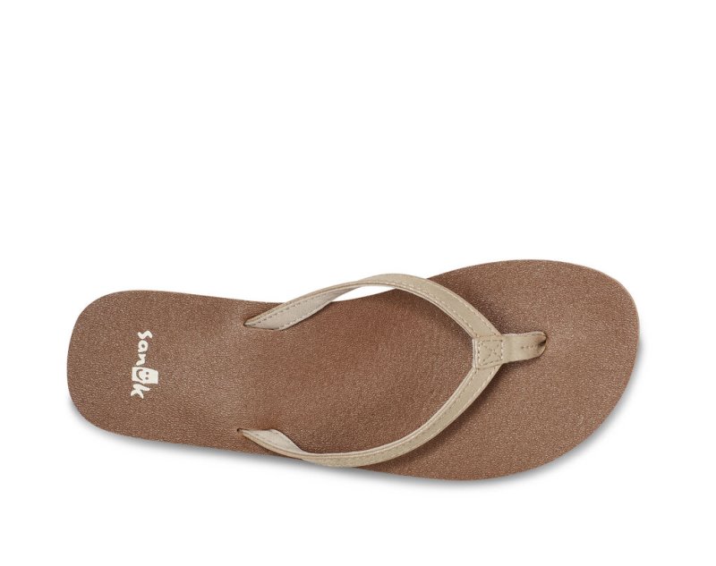 Sandalias Sanuk Yoga Joy Shimmer Metallic Mujer Marrom | MX-100438