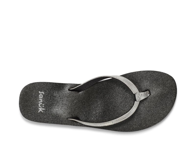 Sandalias Sanuk Yoga Joy Shimmer Metallic Mujer Plateados | MX-307986