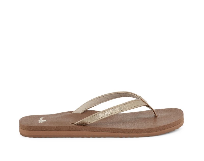 Sandalias Sanuk Yoga Joy Shimmer Metallic Mujer Marrom | MX-866717