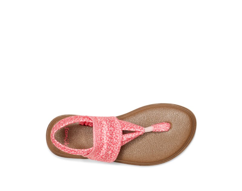 Sandalias Sanuk Yoga Sling Burst Print Vegan Niños Rosas Leopardo | MX-407364