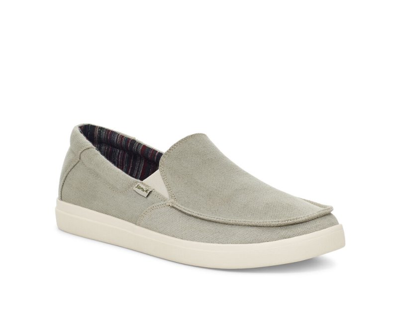 Tenis Sanuk Sideline 2 Hemp Slip-on Hombre Grises | MX-014411