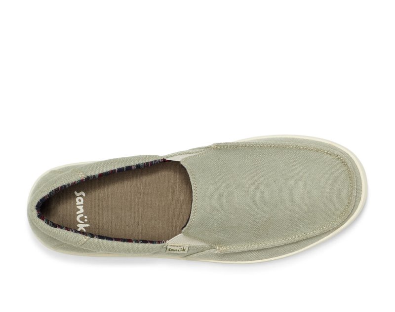 Tenis Sanuk Sideline 2 Hemp Slip-on Hombre Grises | MX-014411