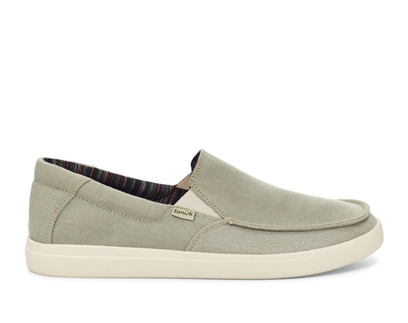 Tenis Sanuk Sideline 2 Hemp Slip-on Hombre Grises | MX-014411