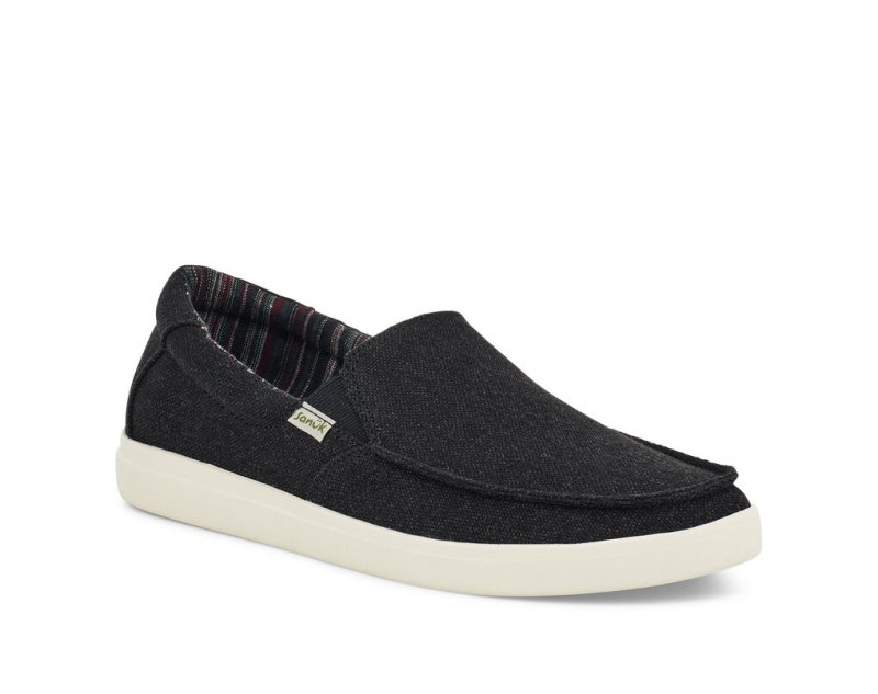 Tenis Sanuk Sideline 2 Hemp Slip-on Hombre Negros | MX-242164