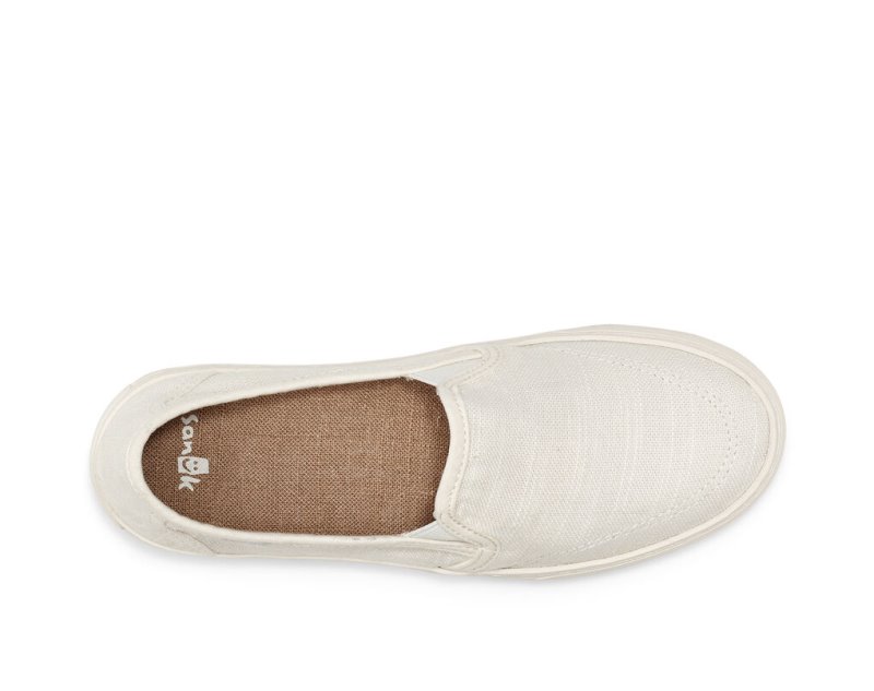 Zapatos Sanuk Avery Hemp Vegan Slip-on Mujer Blancos | MX-564887