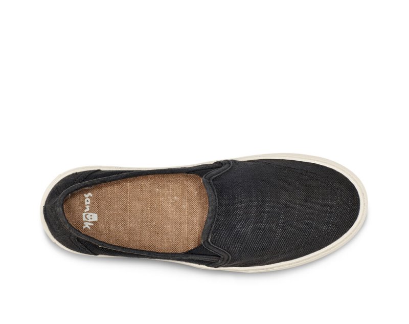 Zapatos Sanuk Avery Hemp Vegan Slip-on Mujer Negros | MX-626171