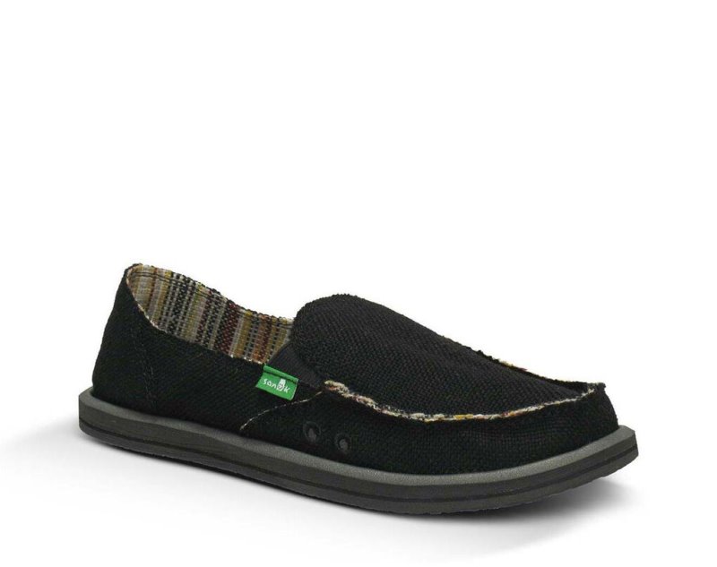 Zapatos Sanuk Donna Hemp Mujer Negros | MX-455808