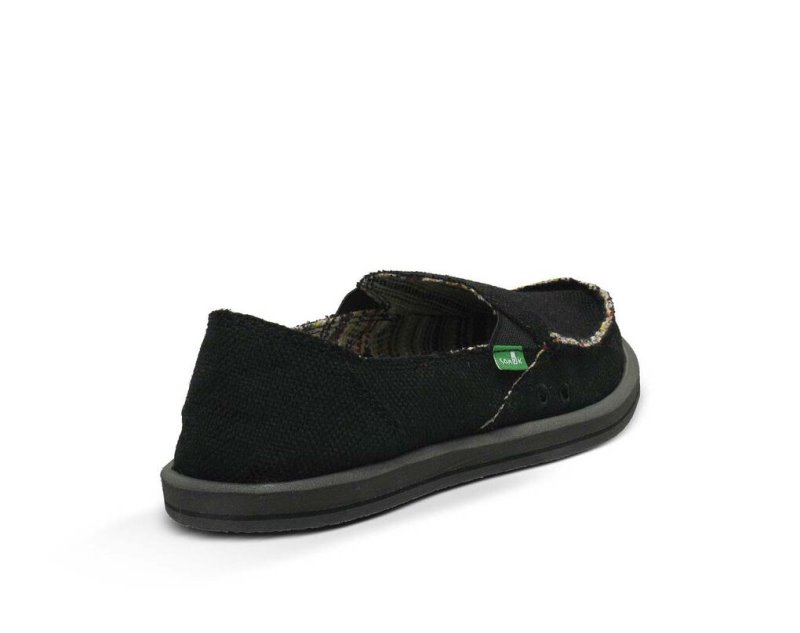 Zapatos Sanuk Donna Hemp Mujer Negros | MX-455808