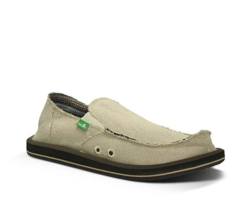 Zapatos Sanuk Hemp Hombre Verde Oliva Claro | MX-565021