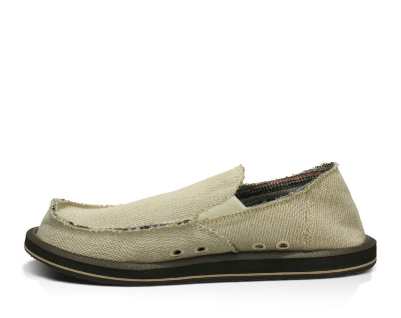 Zapatos Sanuk Hemp Hombre Verde Oliva Claro | MX-565021