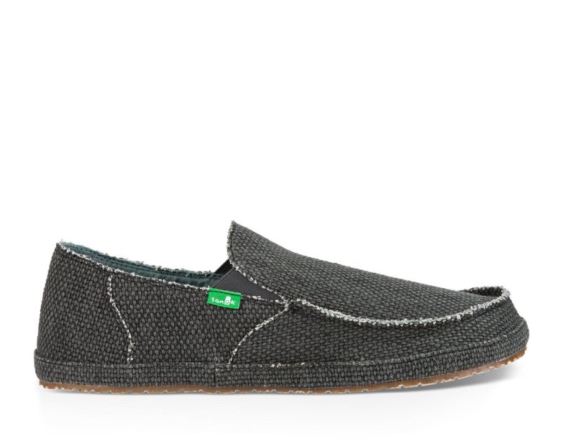 Zapatos Sanuk Rounder Hombre Negros | MX-022072